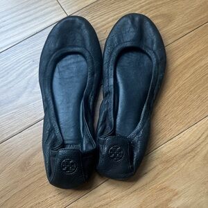 Tory Burch Black Leather Flats